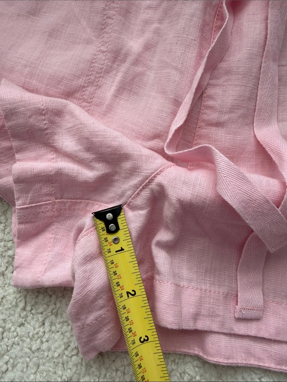 J Crew Pink Linen Blend Drawstring Shorts Size L